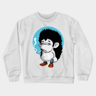 hedgehog smokes Crewneck Sweatshirt